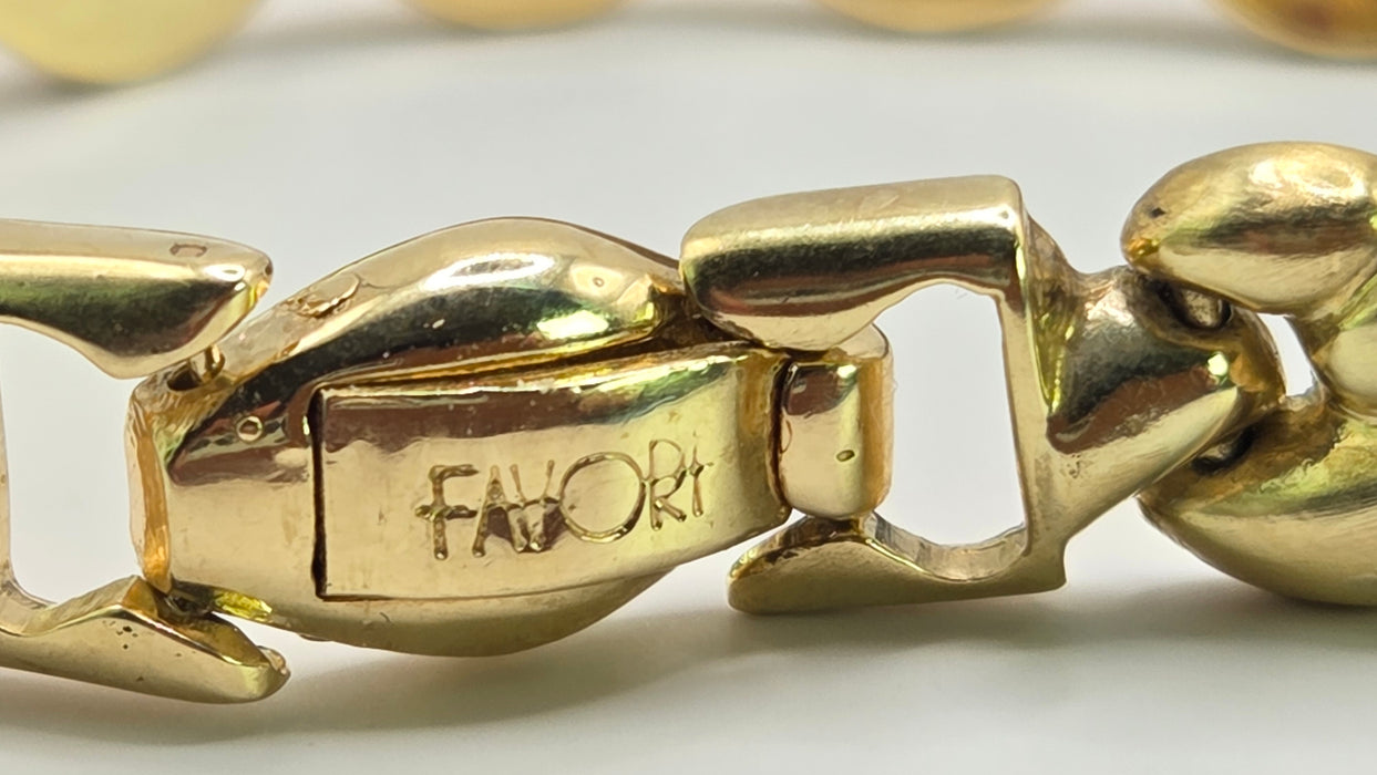 Vintage: 14ct Yellow Gold Italian Leaf-Link Bracelet