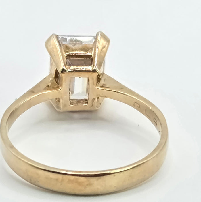 Vintage: 9ct Yellow Gold Goshenite Solitaire Ring — From 1986