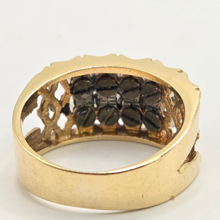 Vintage: 9ct Yellow Gold Ruby & Spinel Multigem Band Ring