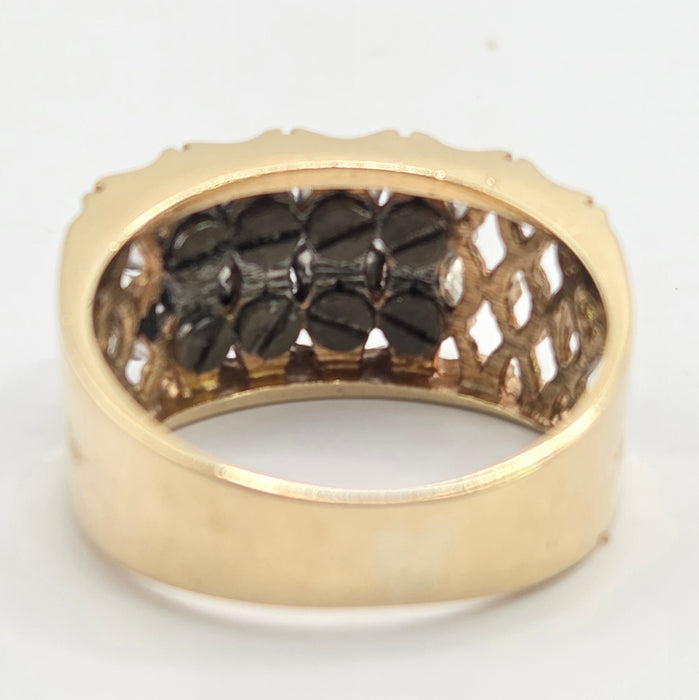 Vintage: 9ct Yellow Gold Ruby & Spinel Multigem Band Ring