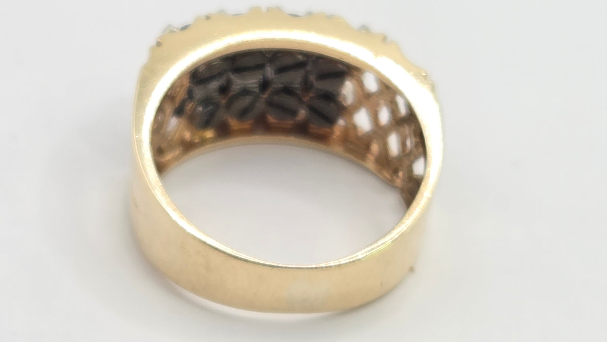 Vintage: 9ct Yellow Gold Ruby & Spinel Multigem Band Ring