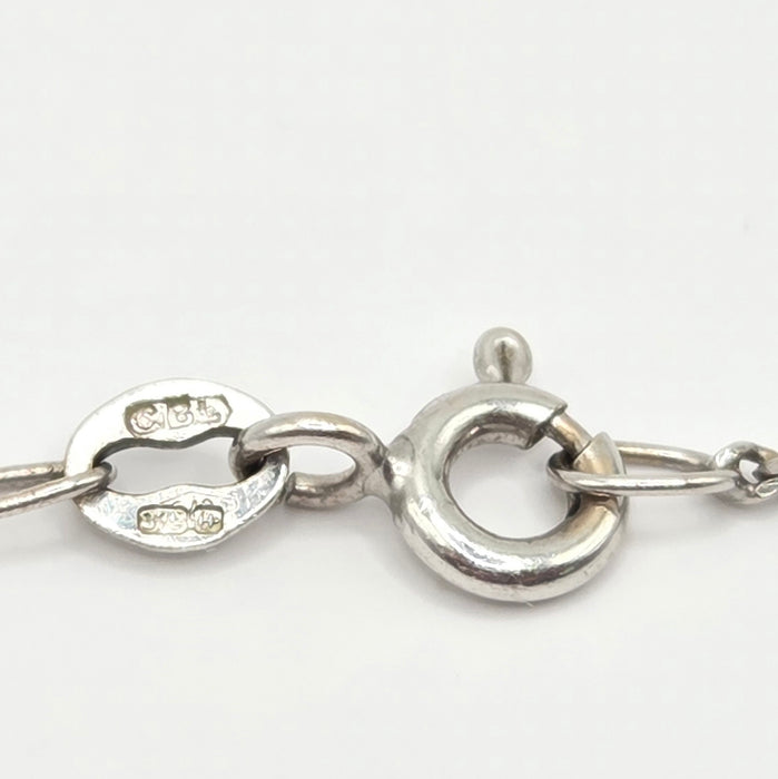 Vintage: 9ct White Gold Peridot Pendant and Chain