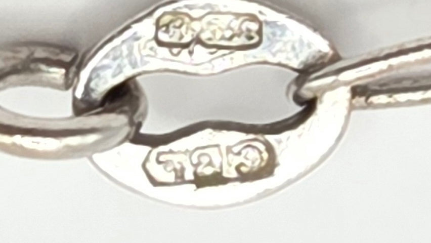 Vintage: 9ct White Gold Peridot Pendant and Chain