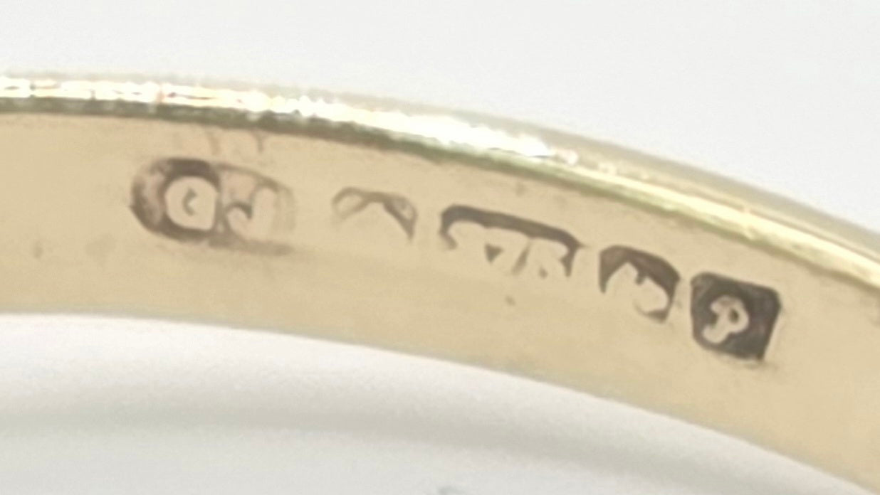 Vintage: 9ct Yellow Gold Emerald & Diamond Triple Row Ring — From 1989