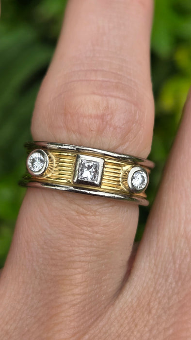 Saunders & Shepherd : Vintage: 18ct Yellow & White Gold Three Stone Diamond Ring — 0.50ct — From 2001