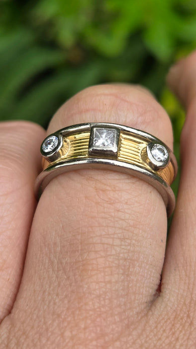 Saunders & Shepherd : Vintage: 18ct Yellow & White Gold Three Stone Diamond Ring — 0.50ct — From 2001