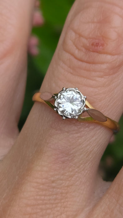 Vintage: 18ct Yellow Gold Diamond Solitaire Ring — 0.57ct