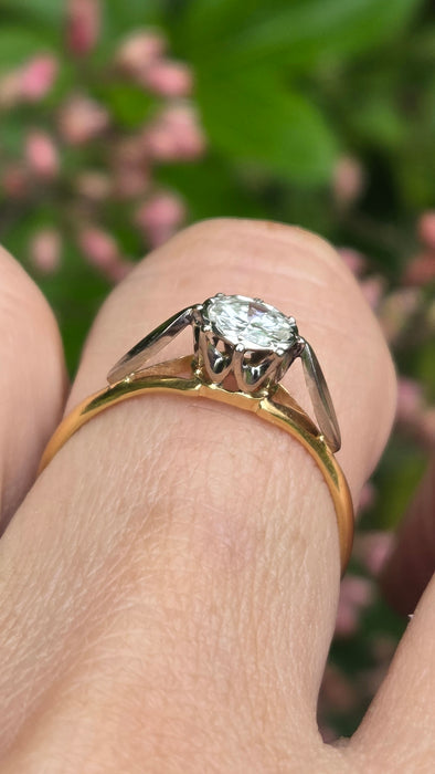 Vintage: 18ct Yellow Gold Diamond Solitaire Ring — 0.57ct