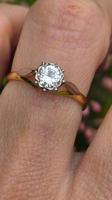 Vintage: 18ct Yellow Gold Diamond Solitaire Ring — 0.57ct
