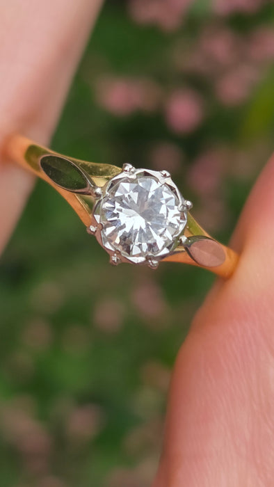 Vintage: 18ct Yellow Gold Diamond Solitaire Ring — 0.57ct