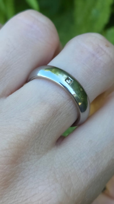 Vintage: Titanium Princess Cut Natural Diamond Band Ring