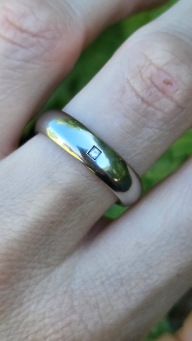 Vintage: Titanium Princess Cut Natural Diamond Band Ring
