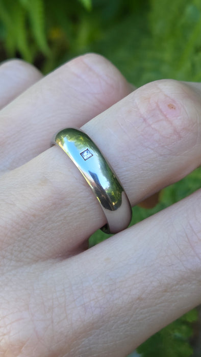 Vintage: Titanium Princess Cut Natural Diamond Band Ring