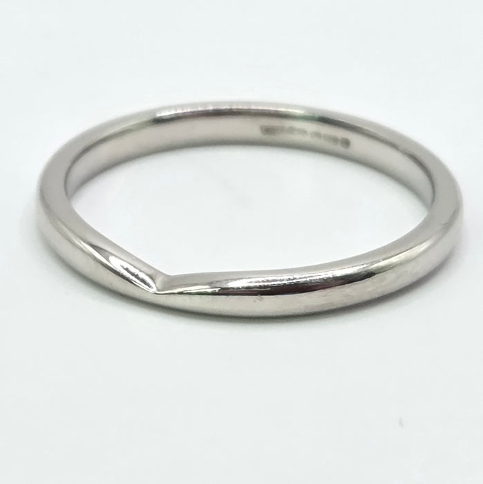 Vintage: 18ct White Gold Wedding Band with Engagement Ring Groove