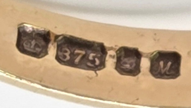 Vintage: 9ct Yellow Gold Black Onyx Masonic Signet Ring — From 1986