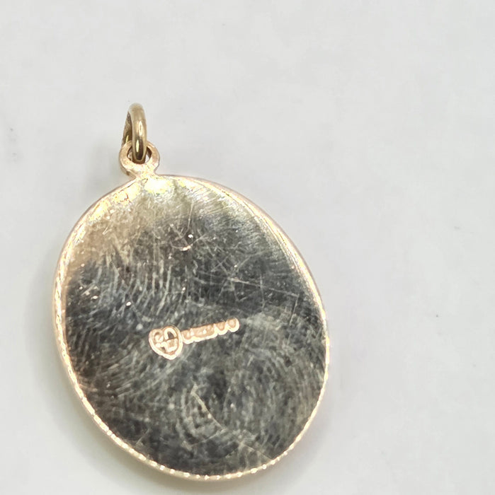 Vintage: 9ct Yellow Gold Carved Shell Cameo Pendant — From 1971