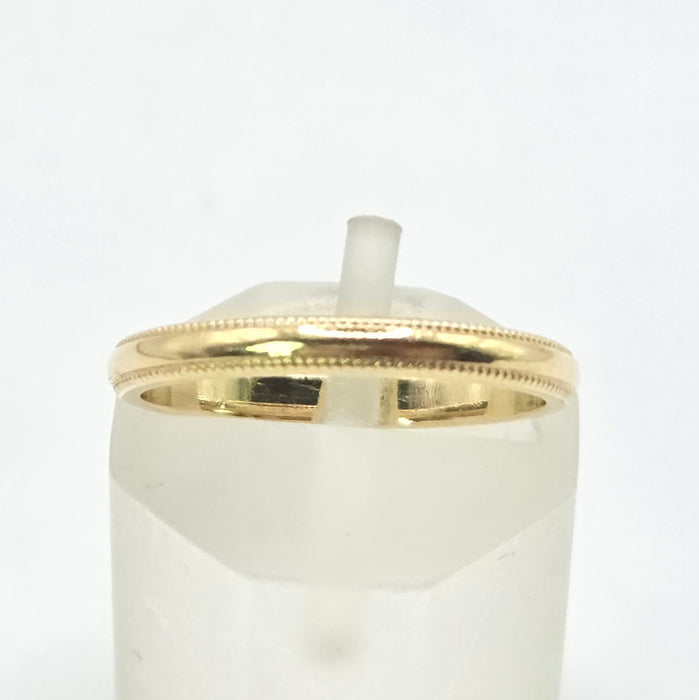 Vintage: 18ct Yellow Gold Milgrain-Edge Wedding Band — From 1992