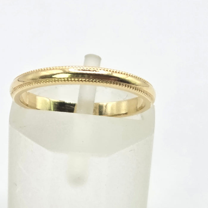 Vintage: 18ct Yellow Gold Milgrain-Edge Wedding Band — From 1992