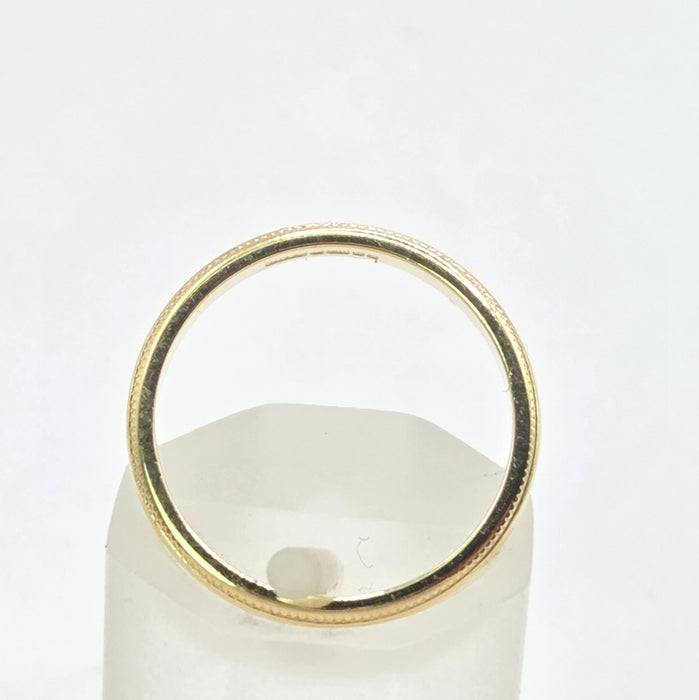 Vintage: 18ct Yellow Gold Milgrain-Edge Wedding Band — From 1992