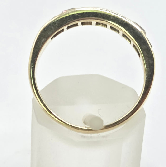 Vintage: 18ct Yellow Gold Emerald & Goshenite Stacker Ring — From 1991