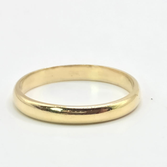 Vintage: 18ct Yellow Gold D-Profile Wedding Band — From 1980
