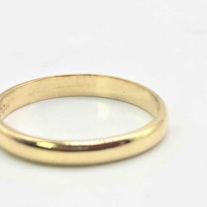 Vintage: 18ct Yellow Gold D-Profile Wedding Band — From 1980