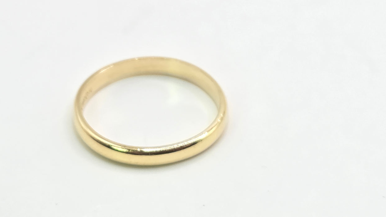 Vintage: 18ct Yellow Gold D-Profile Wedding Band — From 1980