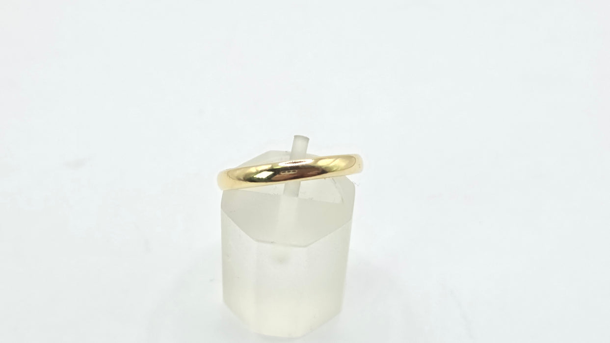 Vintage: 18ct Yellow Gold D-Profile Wedding Band — From 1980