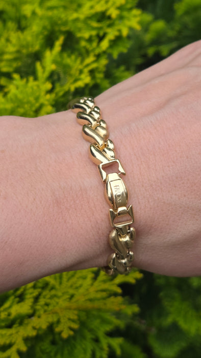 Vintage: 14ct Yellow Gold Italian Leaf-Link Bracelet