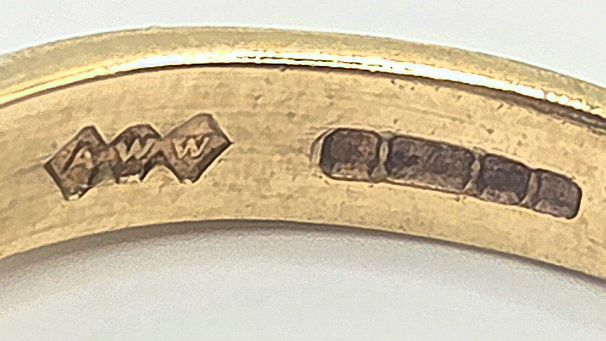 Vintage: 9ct Yellow Gold Sapphire & Diamond Ring — From 2000