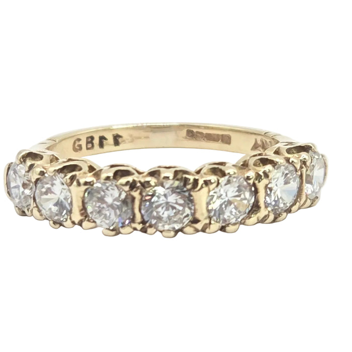 Vintage: 9ct Yellow Gold Simulated Diamond Stacker Ring — From 1981