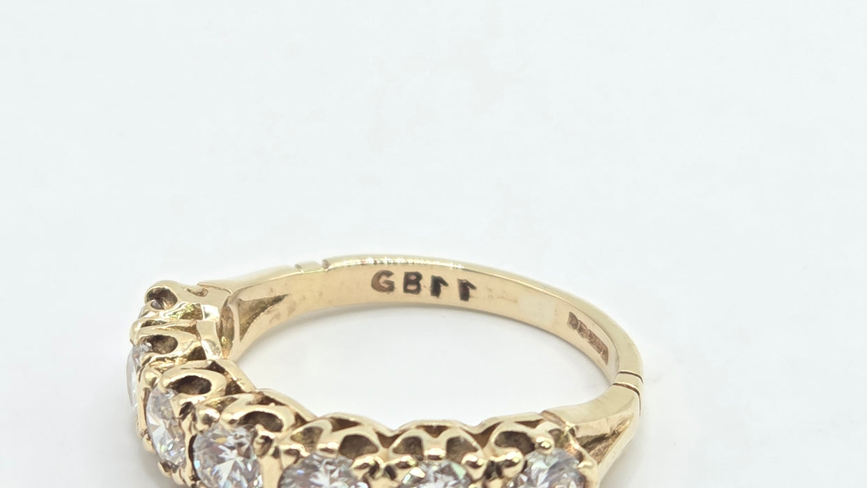 Vintage: 9ct Yellow Gold Simulated Diamond Stacker Ring — From 1981