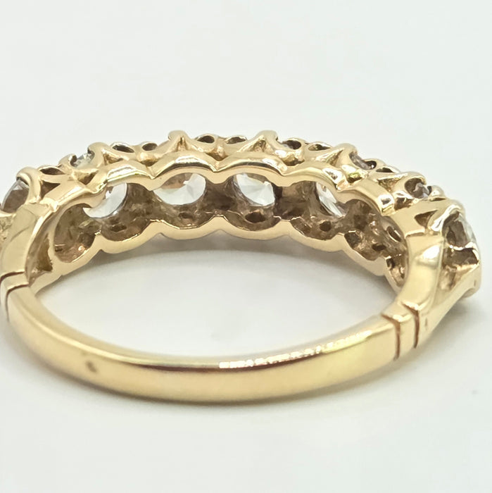 Vintage: 9ct Yellow Gold Simulated Diamond Stacker Ring — From 1981