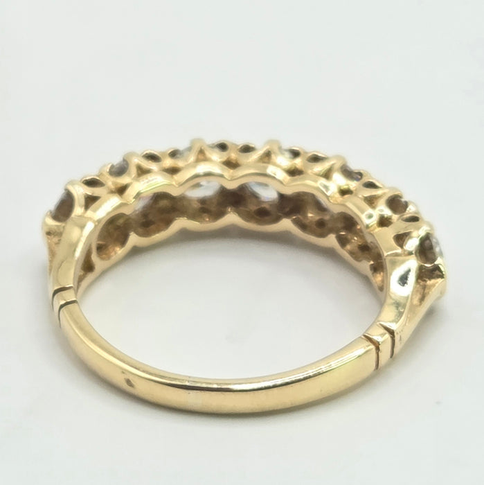 Vintage: 9ct Yellow Gold Simulated Diamond Stacker Ring — From 1981