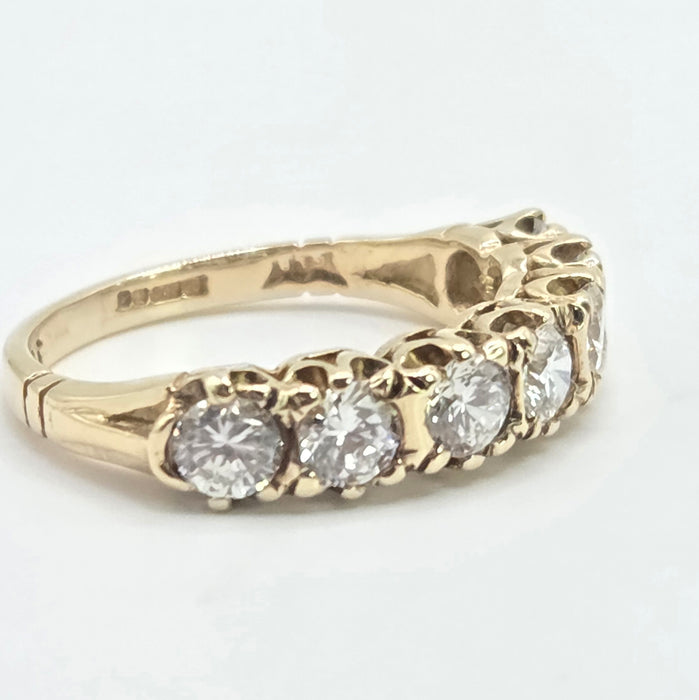 Vintage: 9ct Yellow Gold Simulated Diamond Stacker Ring — From 1981