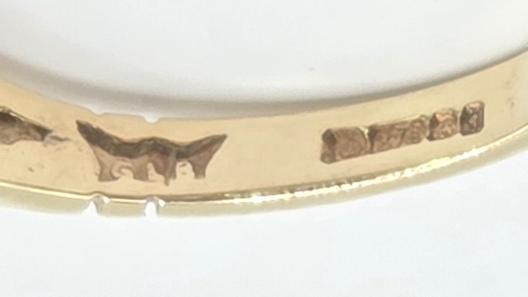 Vintage: 9ct Yellow Gold Simulated Diamond Stacker Ring — From 1981