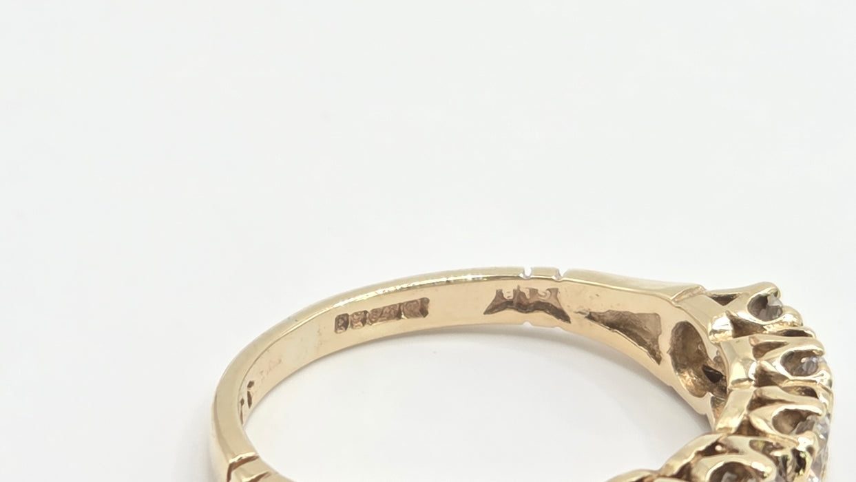 Vintage: 9ct Yellow Gold Simulated Diamond Stacker Ring — From 1981
