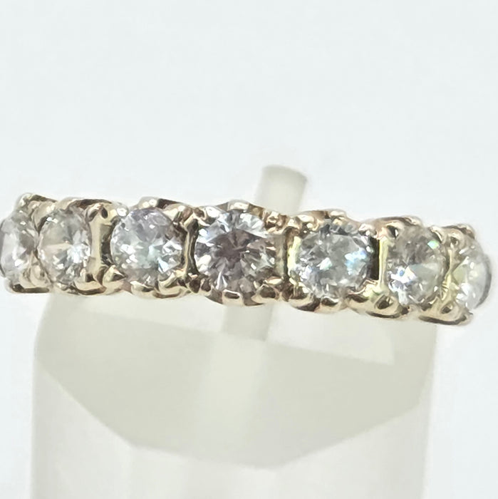 Vintage: 9ct Yellow Gold Simulated Diamond Stacker Ring — From 1981