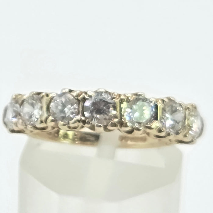 Vintage: 9ct Yellow Gold Simulated Diamond Stacker Ring — From 1981