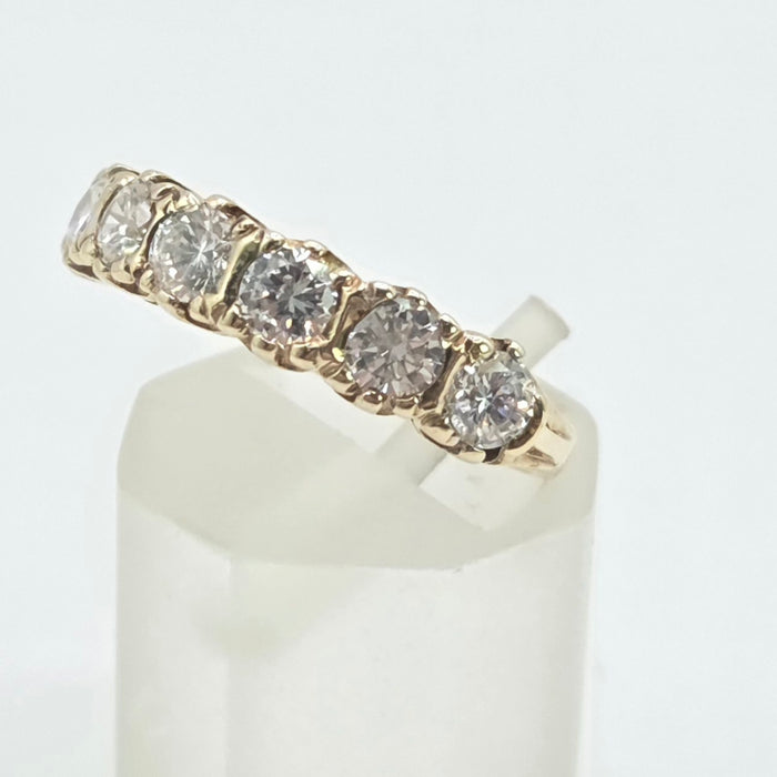 Vintage: 9ct Yellow Gold Simulated Diamond Stacker Ring — From 1981