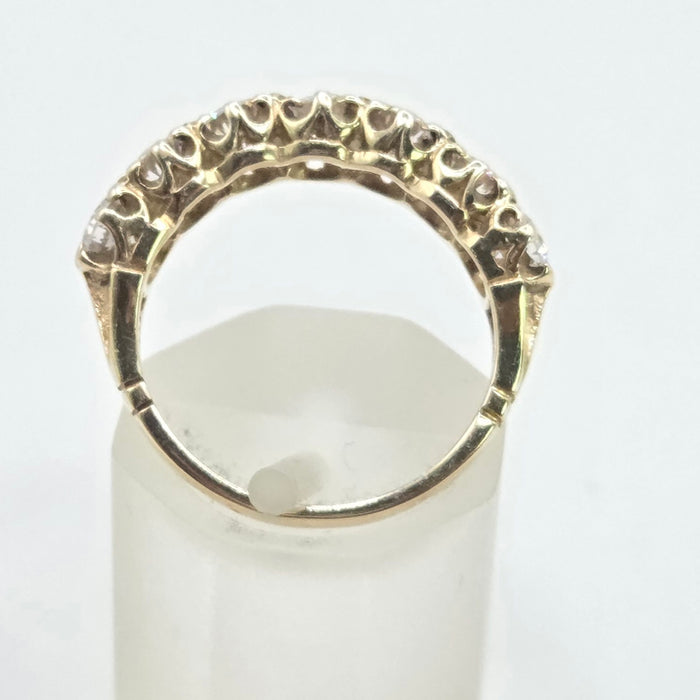 Vintage: 9ct Yellow Gold Simulated Diamond Stacker Ring — From 1981
