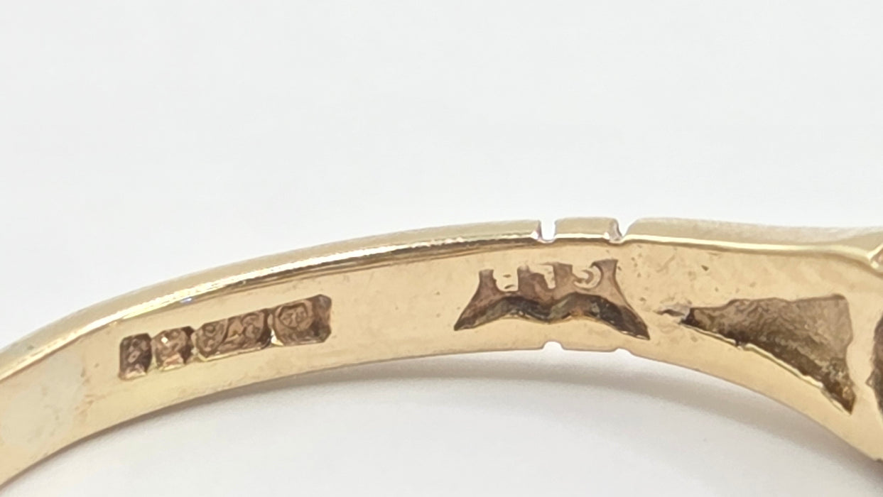 Vintage: 9ct Yellow Gold Simulated Diamond Stacker Ring — From 1981