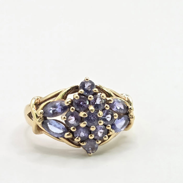 Vintage: 9ct Yellow Gold Tanzanite Dress Ring