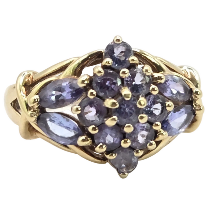 Vintage: 9ct Yellow Gold Tanzanite Dress Ring