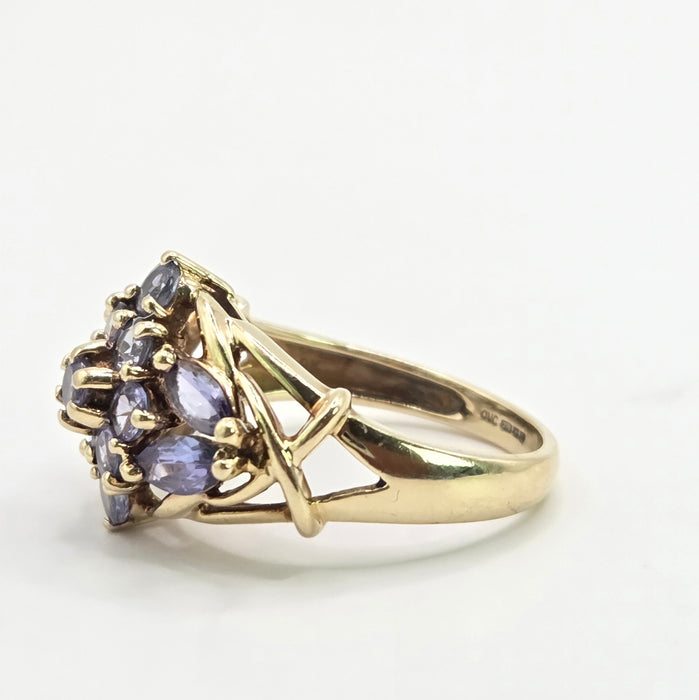Vintage: 9ct Yellow Gold Tanzanite Dress Ring