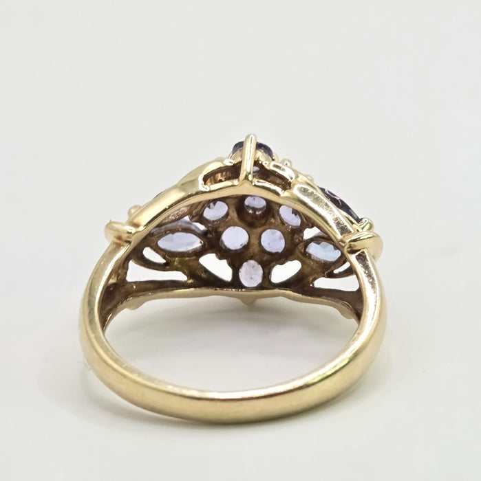 Vintage: 9ct Yellow Gold Tanzanite Dress Ring