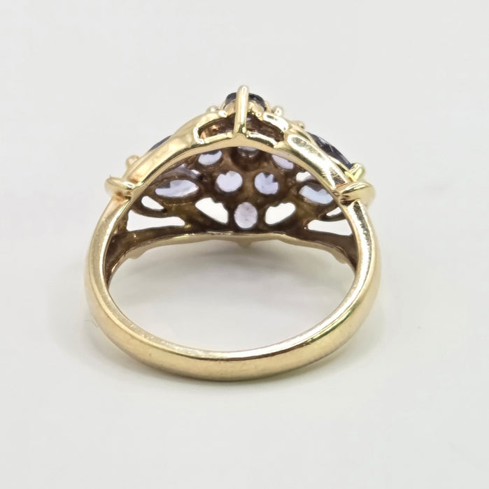Vintage: 9ct Yellow Gold Tanzanite Dress Ring
