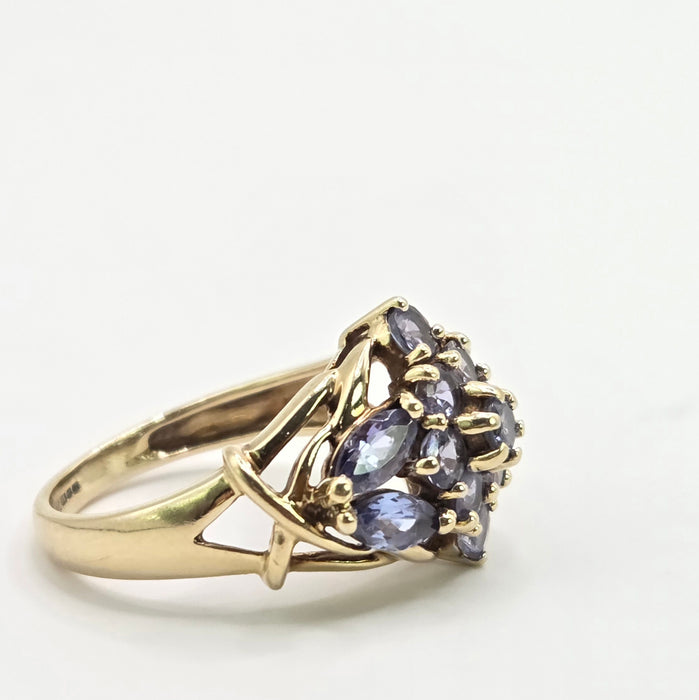Vintage: 9ct Yellow Gold Tanzanite Dress Ring