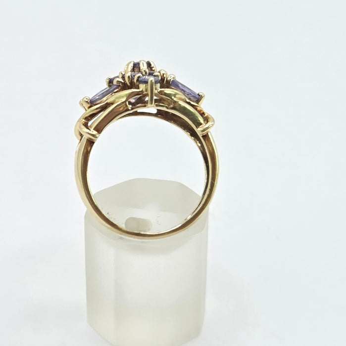 Vintage: 9ct Yellow Gold Tanzanite Dress Ring