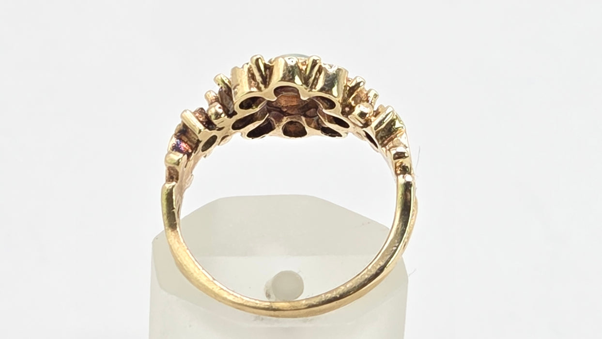 Vintage: 9ct Yellow Gold Opal Cluster Ring — From 1975